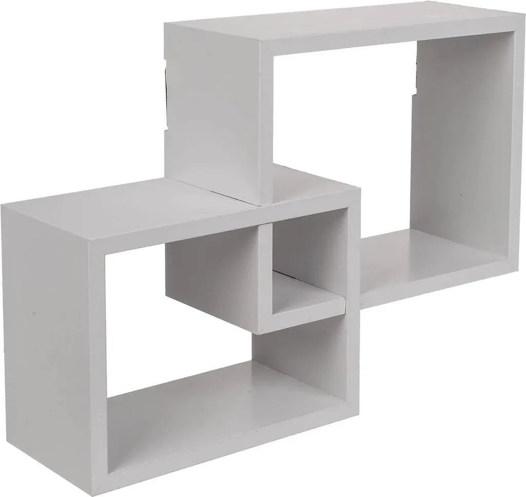 OOTB Weißes Wandregal – 2er Set im modernen Würfel-Design